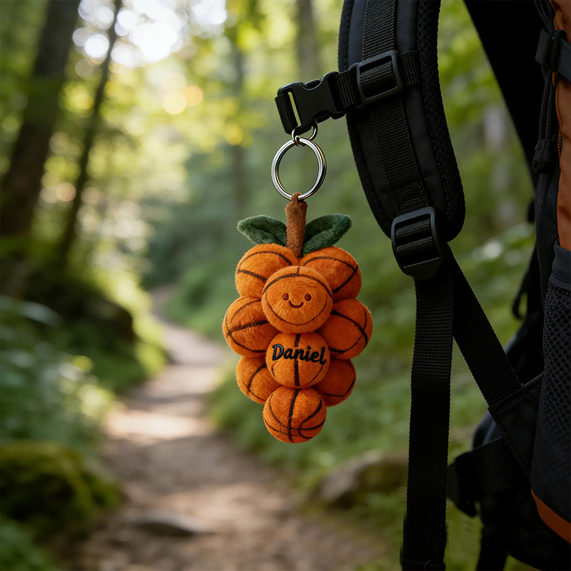 Personalized Basketball Keychain with Custom Name for Sports Enthusiasts and Fans