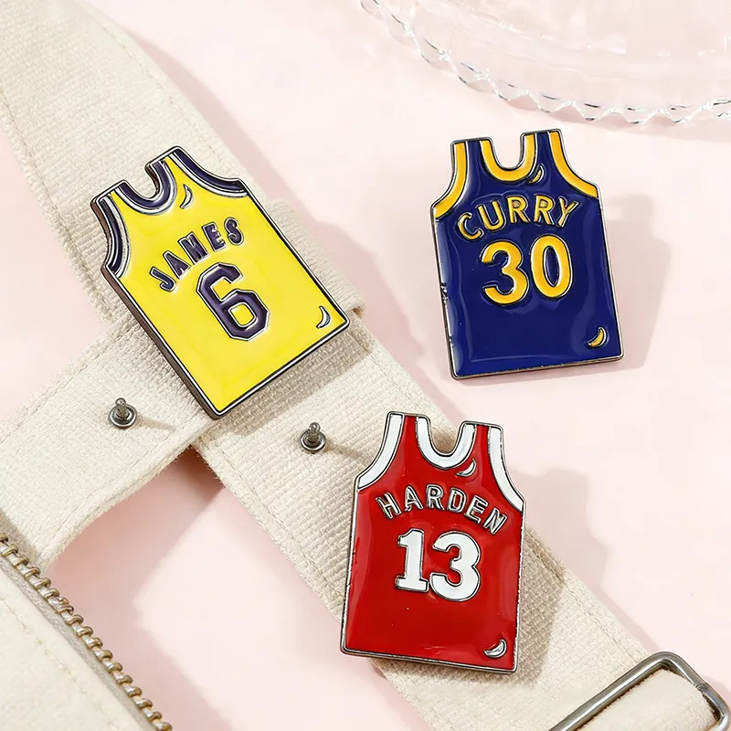 Personalized Basketball Jersey Pin Featuring Player Names and Numbers
