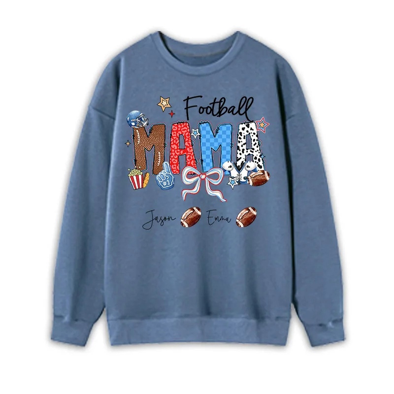 Personalized American Football Sweatshirt with Custom Name and Design for Mom Nana and More