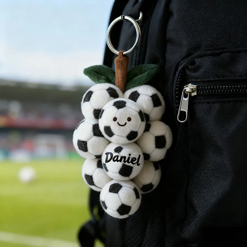 Personalized Soccer Ball Keychain with Custom Name for Dedicated Soccer Fans