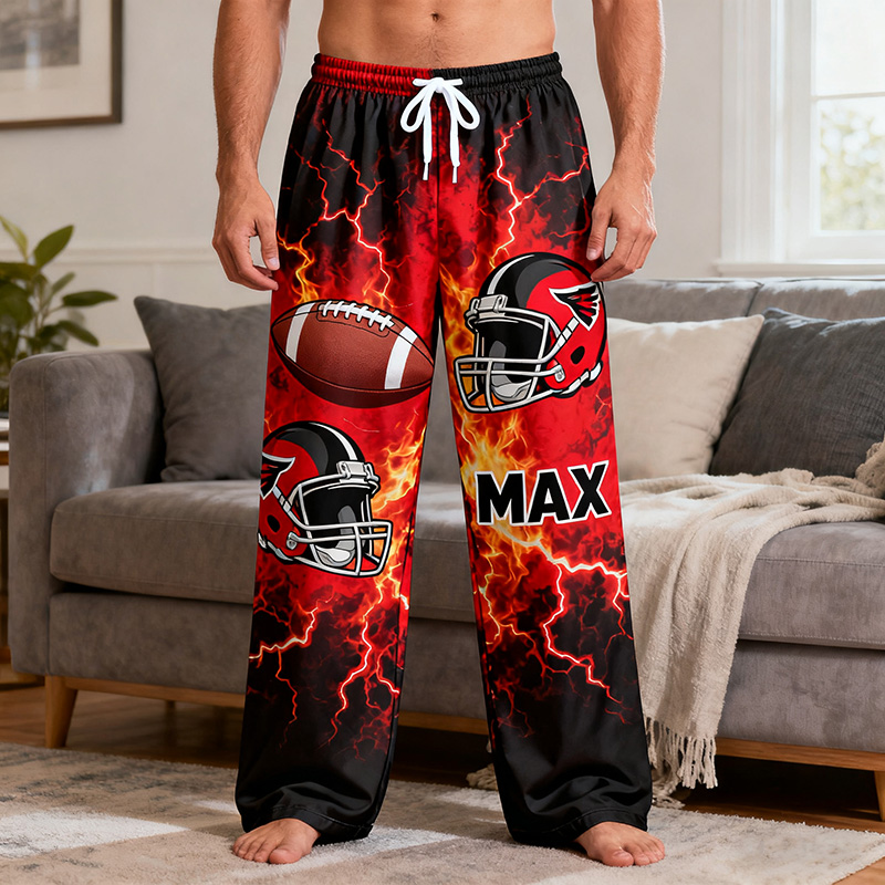 Personalized American Football Lounge Pants with Custom Name Design