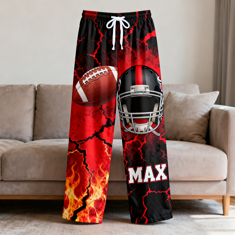 Personalized American Football Lounge Pants with Custom Name Design