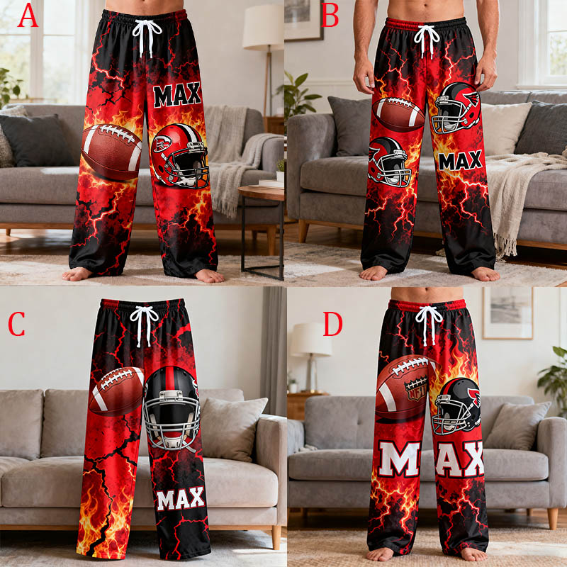 Personalized American Football Lounge Pants with Custom Name Design