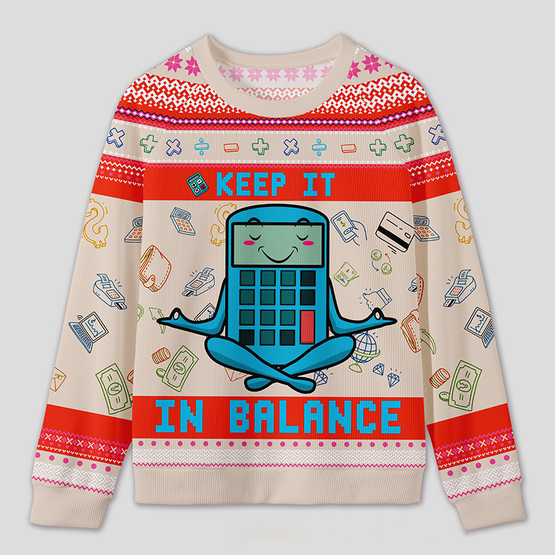 Personalized Funny Finance Yoga Ugly Sweater Office Holiday Party Gift for Accountants