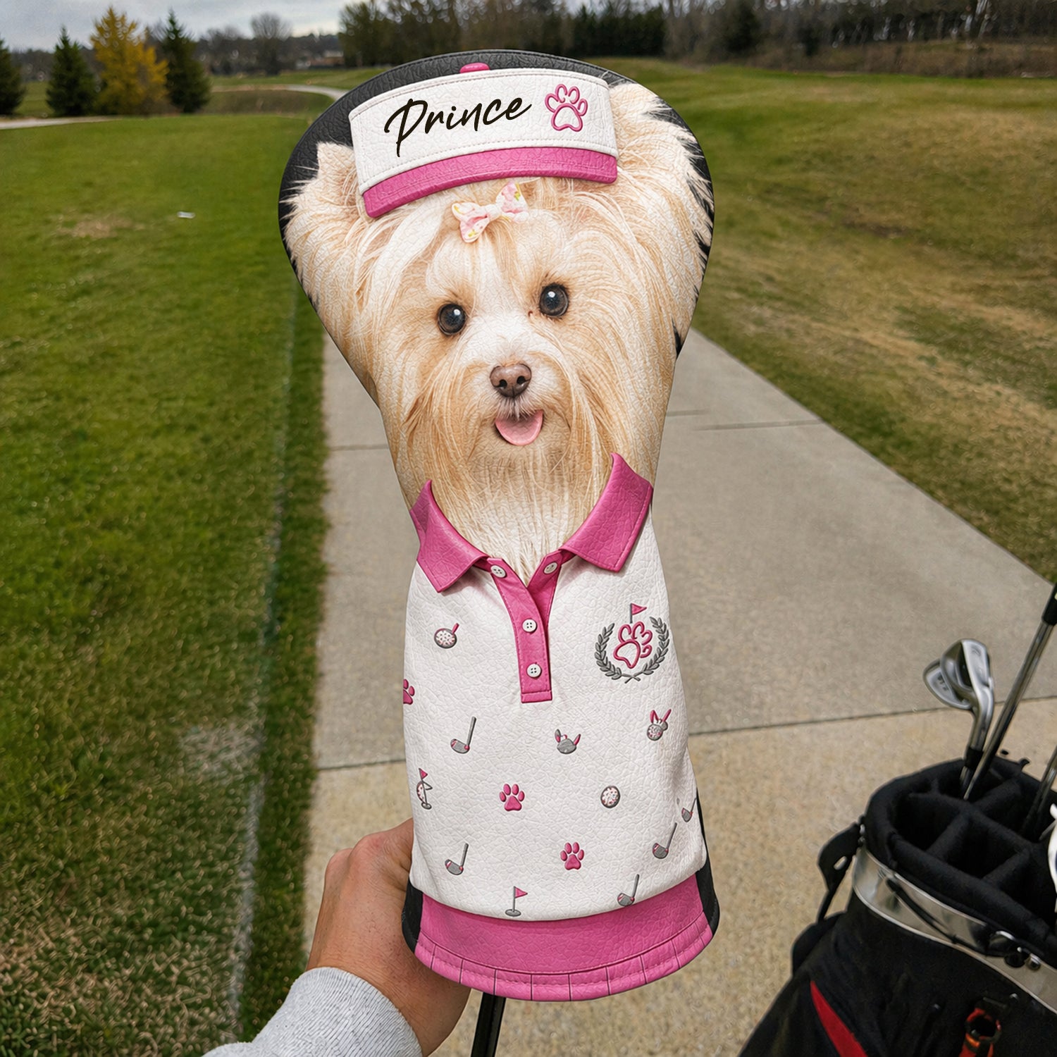 Personalized Pet Photo Golf Head Cover Golf Club Cover Gift For Dog Cat Dad Mom Golf Lovers 