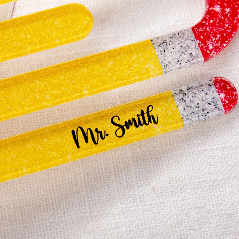 Personalized Pencil Notebook Jumbo Paperclip Acrylic Bookmark Clip Set of 3 with Surname Teacher's Day Appreciation Gift for Teachers Read Lovers