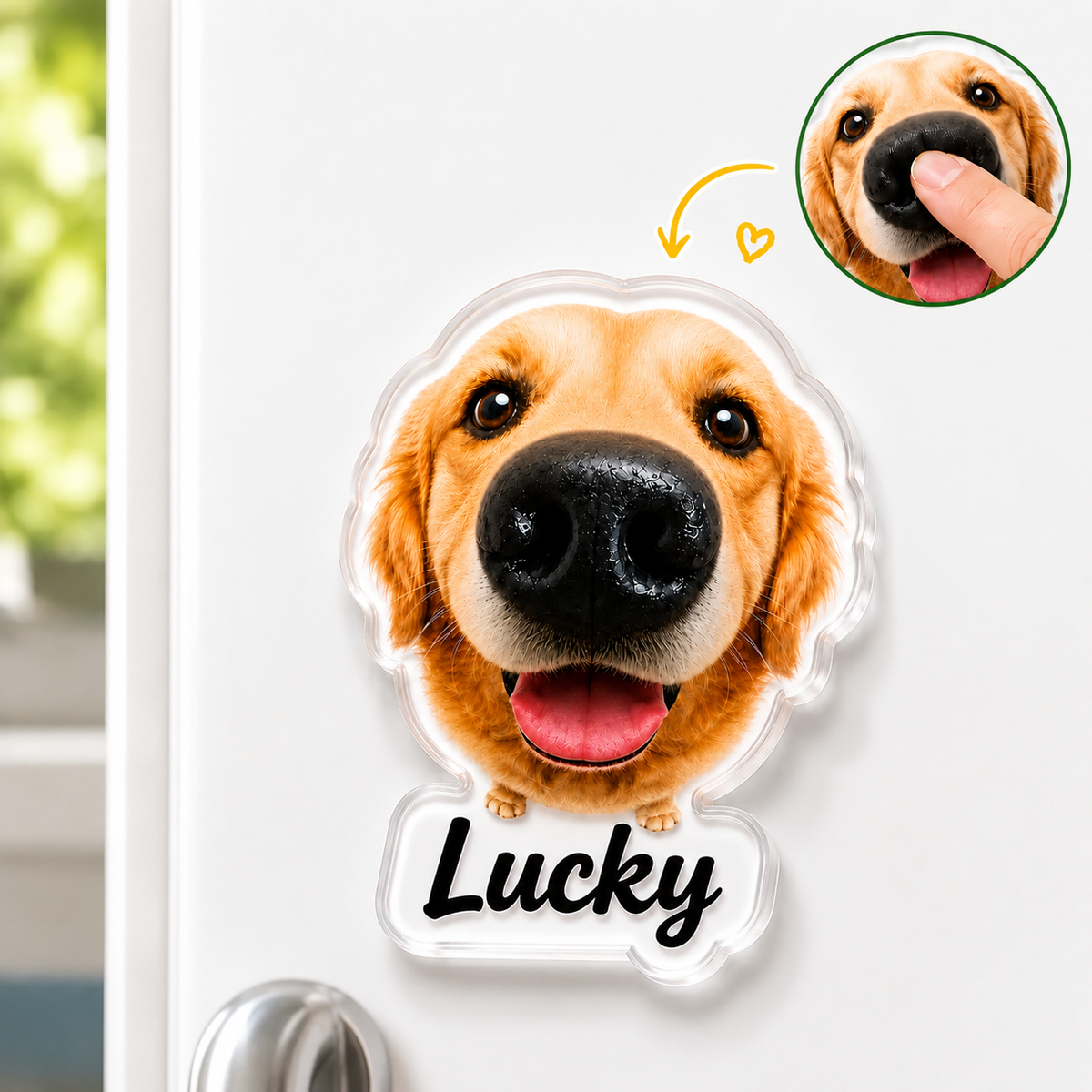 Personalized Pet Nose Squeeze Fridge Magnet Toy with Custom Face & Name Custom Dog Nose Squishy