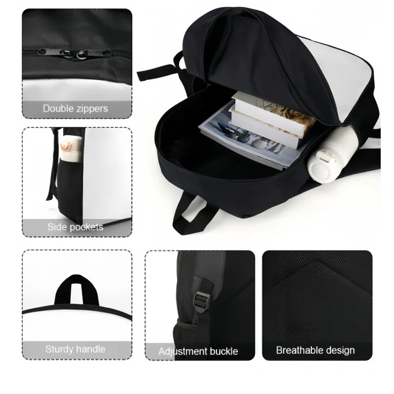 Personalized Football Backpack with Custom Name and Dynamic Design for Football Fans Black to School Gift