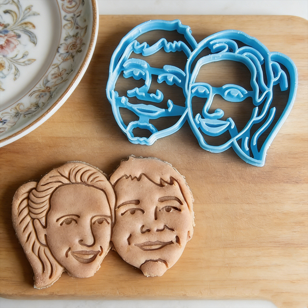 Personalized Couple Face Cookie Cutter Custom Photo Baking Accessory Gift For Anniversary And Wedding Couples