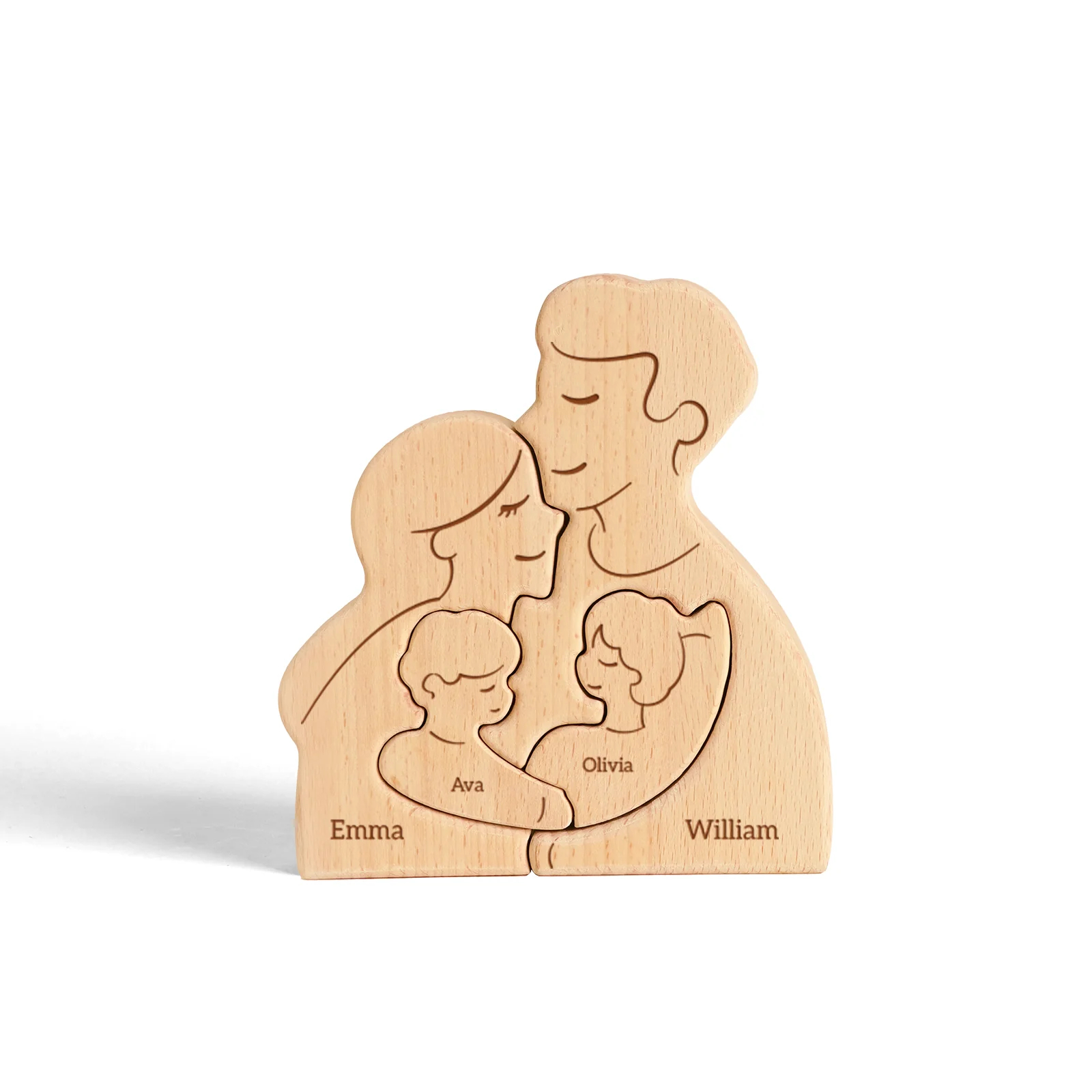 Personalized Wooden Puzzle Family is the Harbor of the Soul Customized Name