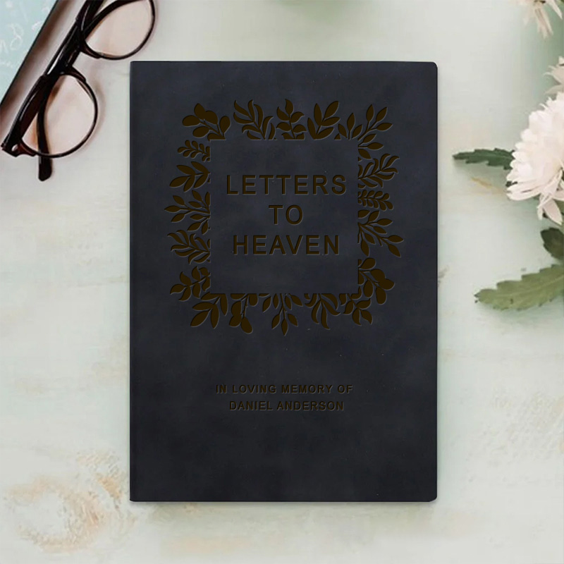 Personalized Letters to Heaven Memorial Prayer Journal A5 Leather Notebook with Name Sympathy Gift Remembrance Gift for Christians