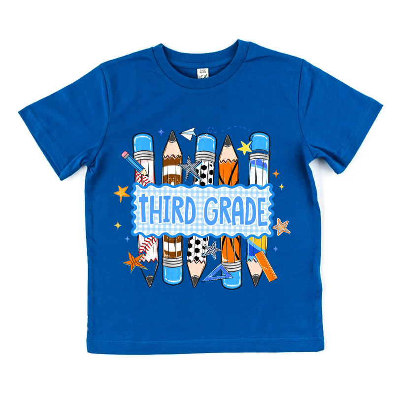 Personalized Sports Pencil Graphic Kids T-Shirt Back To School  Gift for Kids