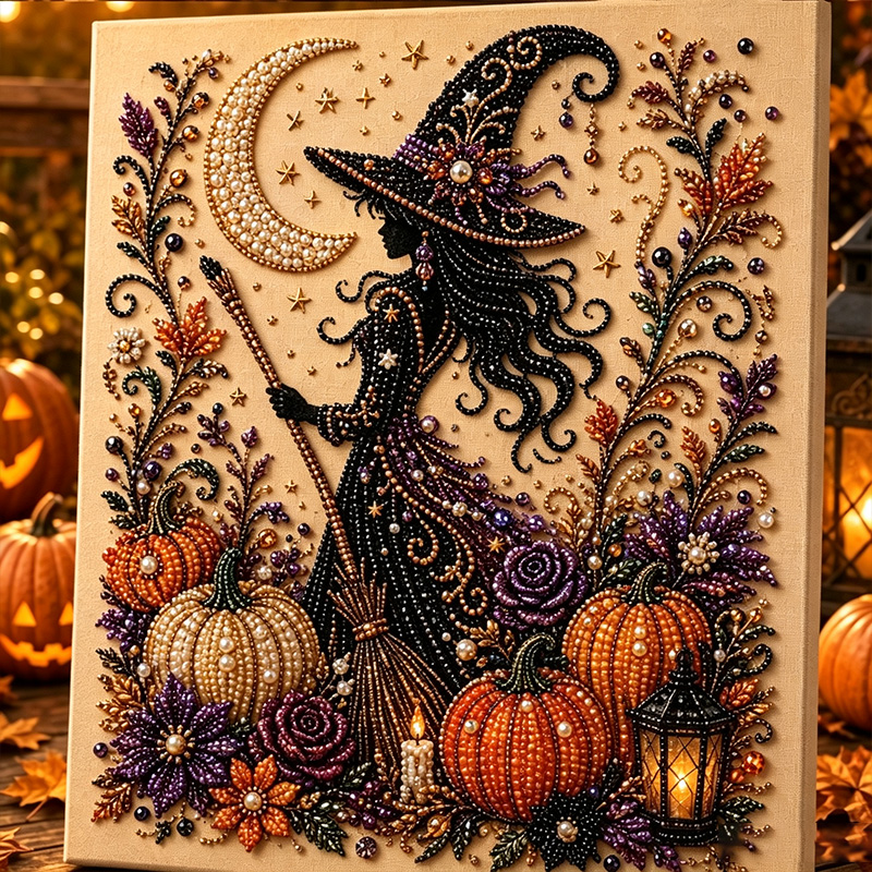 Personalized DIY Bead Halloween Wreath Diamond Painting Wall Art Material Kit Best Friend Gift