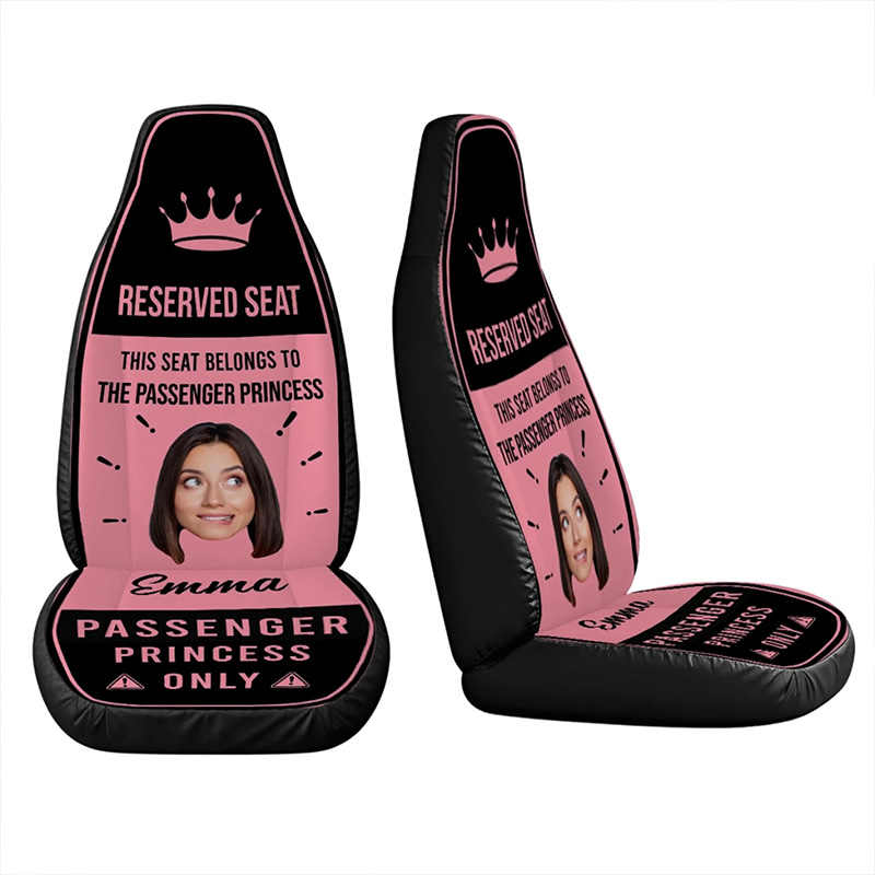 Personalized Reserved For Princesses Only Photo Car Seat Cover Gift for Wife Girlfriend Unique Car Gift