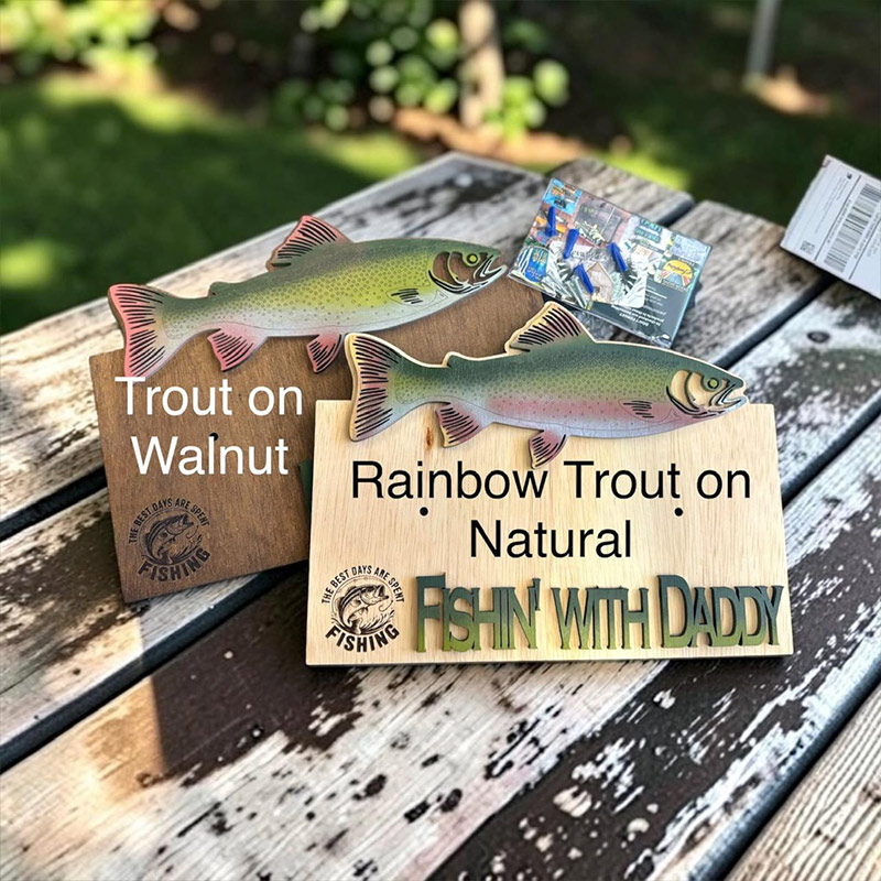 Personalized Reel Cool Dad Wood Fishing Rod Holder Custom Name 6-Rod Wall Rack for Dad Grandpa Fishing Lovers