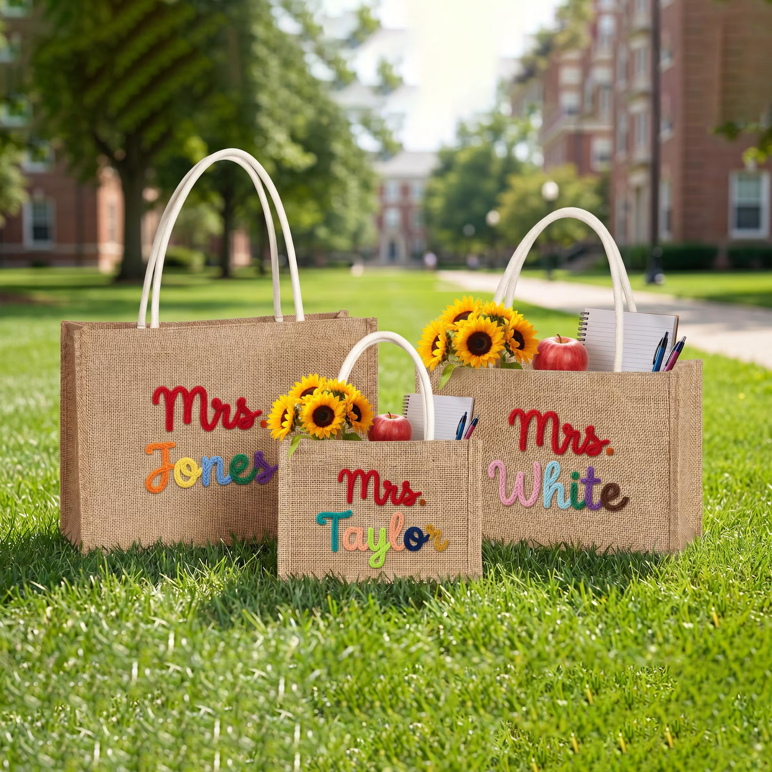 Personalized Teacher Tote Bag Custom Teacher Name Appreciation Gift Back to School Gift for Teacher