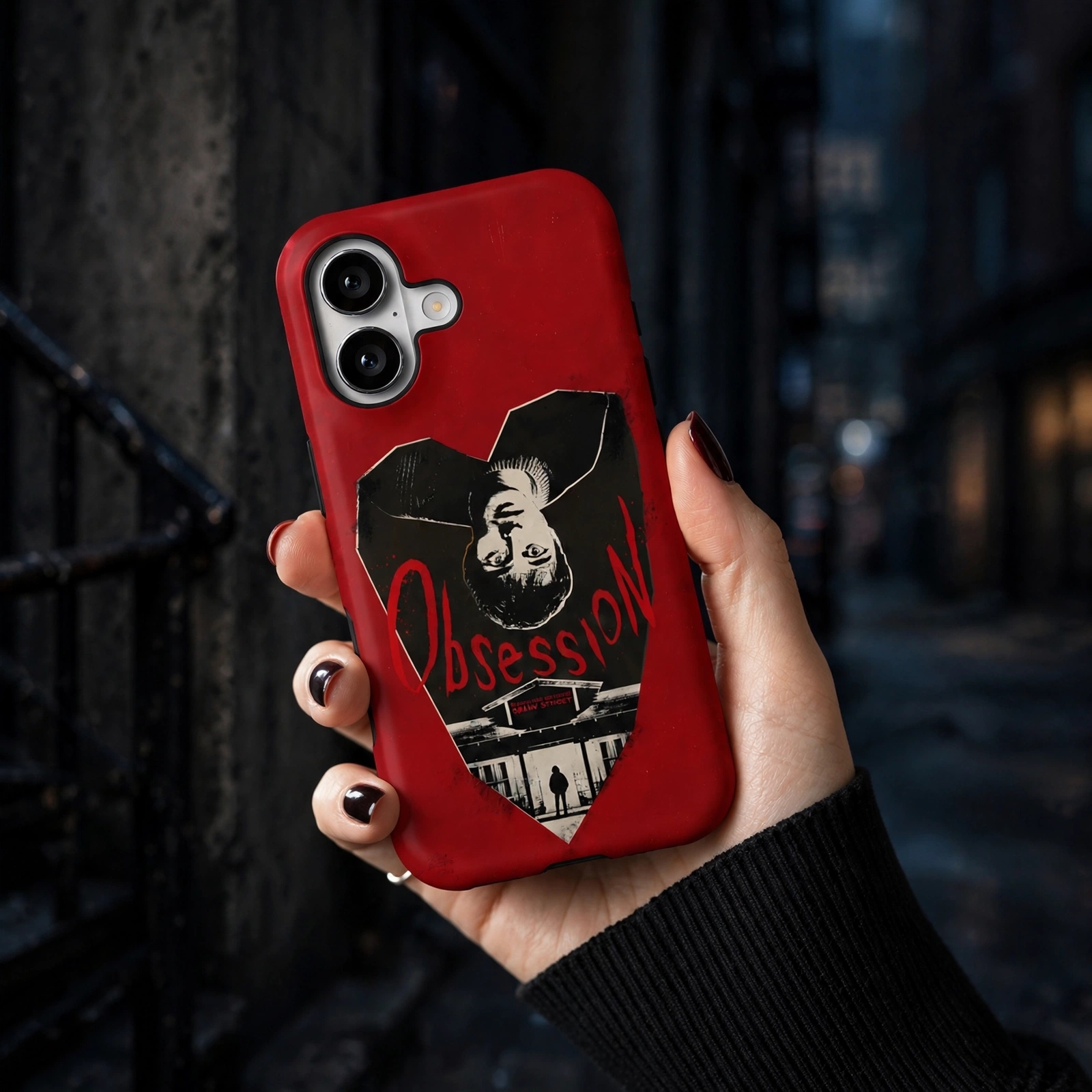 Red Heart Shape Staring Phone Case Gift for Movie Fans