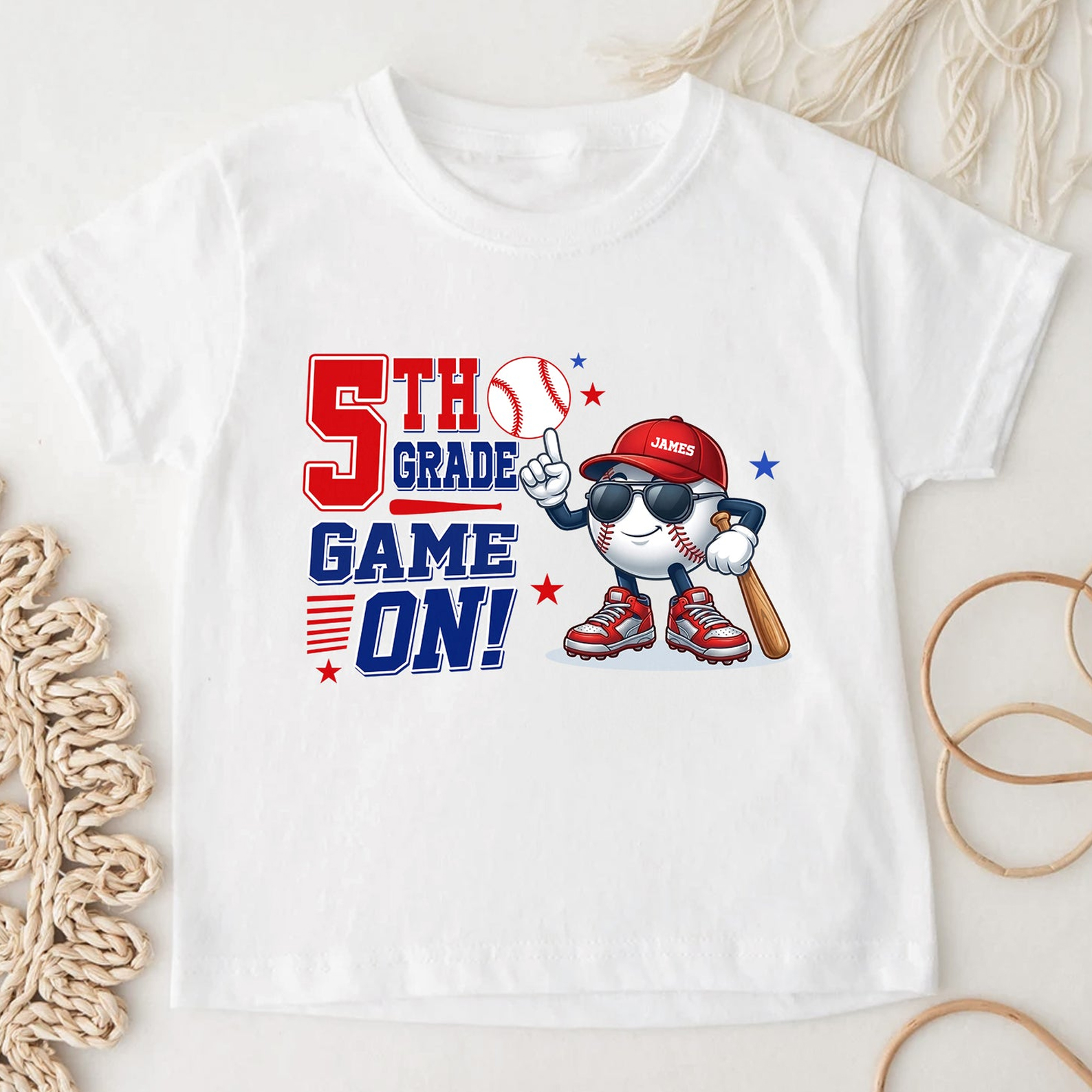 Personalized Kid's Shirt Baseball T-Shirt Custom Grade Batter Up Gift for Back To School