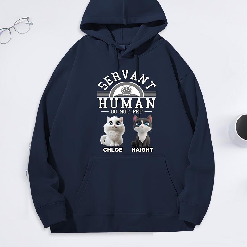 Personalized Cat Lover Human Servant Cartoon Hoodies