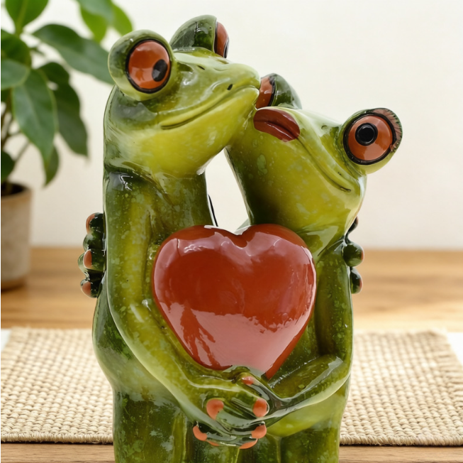 Resin Couple Frog Figurines