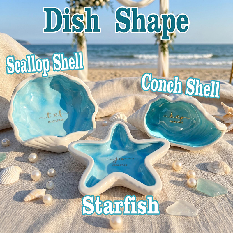 Personalized Ceramic Trinket Dish Personalized Ring Holder with Name&Date Top Bridesmaid Gift for Wedding Party 