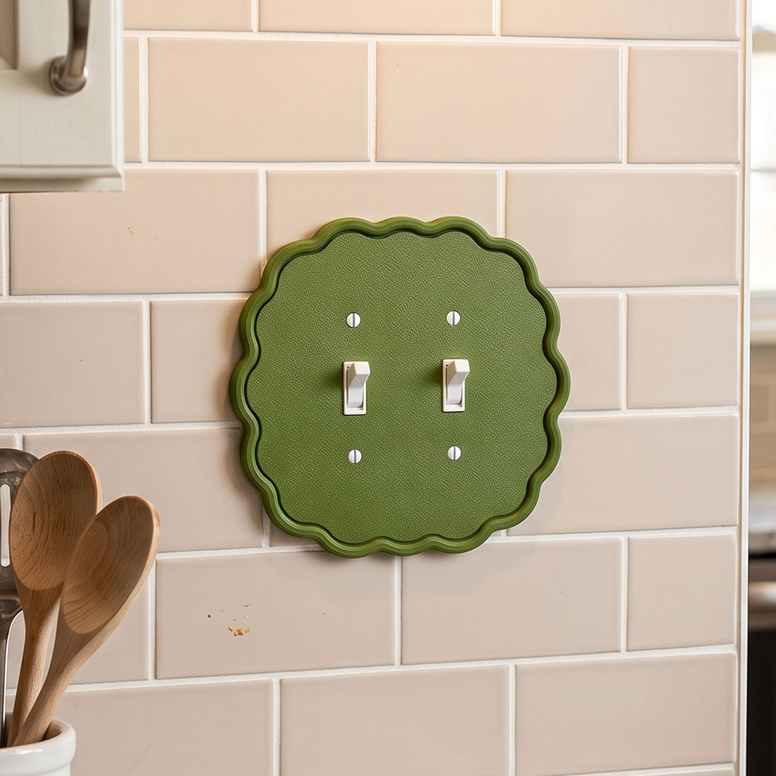 Wavy Oval 3d Light Switch Outlet Cover Mid Century Modern Minimalist Home Accent fit Toggle Rocker Duplex Outlet