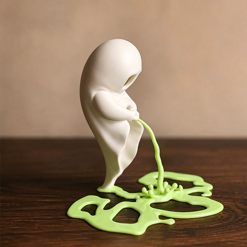 Funny Ghost Statue,Peeing Ghost Figurine,3D Printed Halloween Figurine,Spooky Desk Decor,Weird Gift for Halloween Lovers