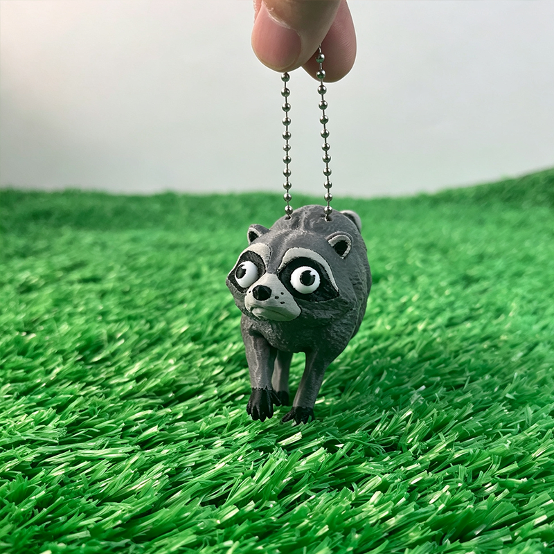 Jimothy the Raccoon Keychain | Short Spine Viral Seattle Raccoon Meme Charm | Internet Famous Trash Panda Gift for Raccoon Lovers