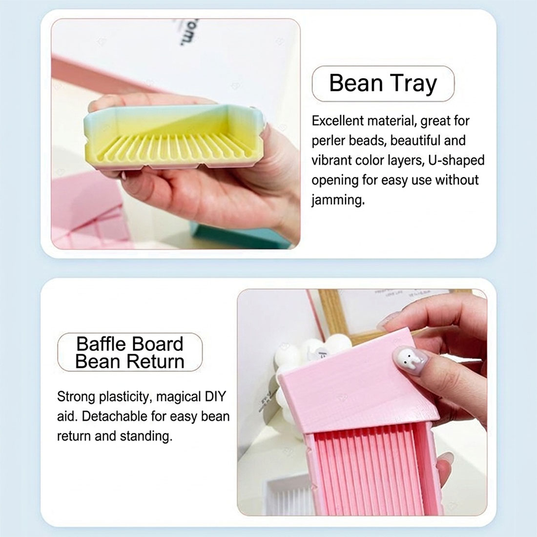 Chocolate Bar Bead Scoop Sorting Tray for 2.6mm Fuse Beads 15 Channel 3D Printed Perler Bead Shovel Tool 