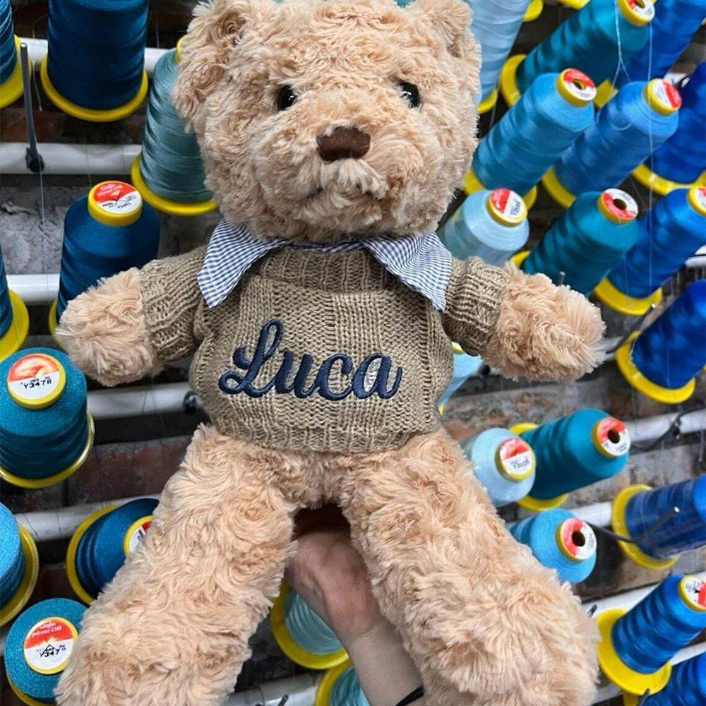 Personalized Embroidered Teddy Bear Plush with Name Baby Shower Gift Newborn Keepsake Birthday Gift
