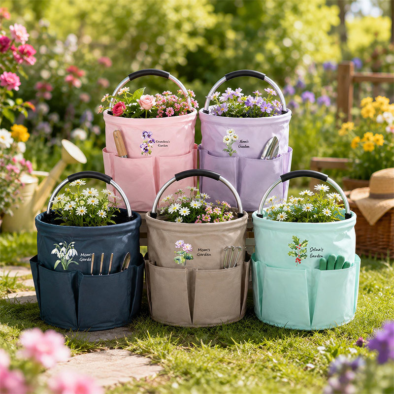 Personalized Garden Tool Tote Bag Gardening Tote Collapsible Oxford Cloth Organizer Gift for Mom Grandma Gardener