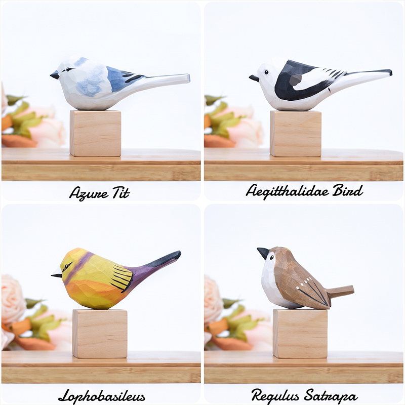 Personalized Hand-Carved Wooden Bird Sculpture Rustic Bird Decor Nature Enthusiast Gift Memorial Gift for Family