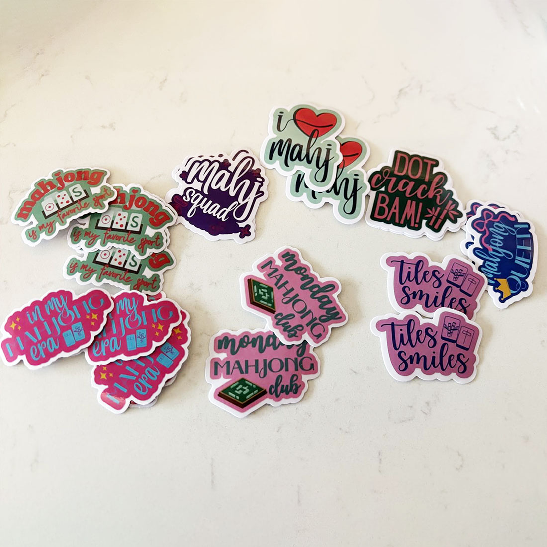 20 Pcs Funny Mahjong Stickers for Prizes Party Gifts