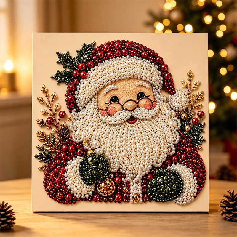 Personalized DIY Pearl Diamond Painting Kit Christmas Kitchen Scene Adults Beginners Craft Christmas Gift for Family