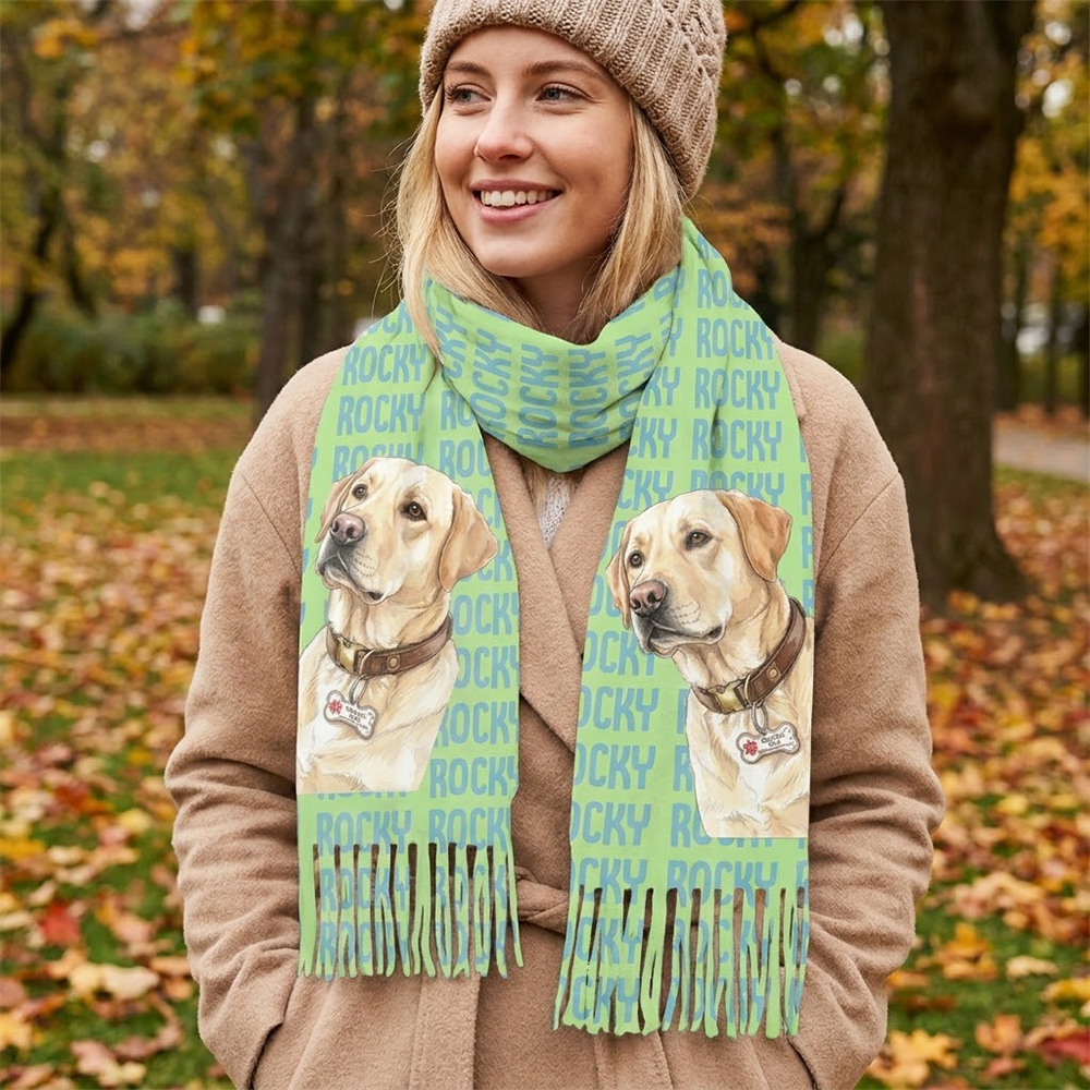 Personalized Scarf Pet Lover Watercolor Pet Lover Gift