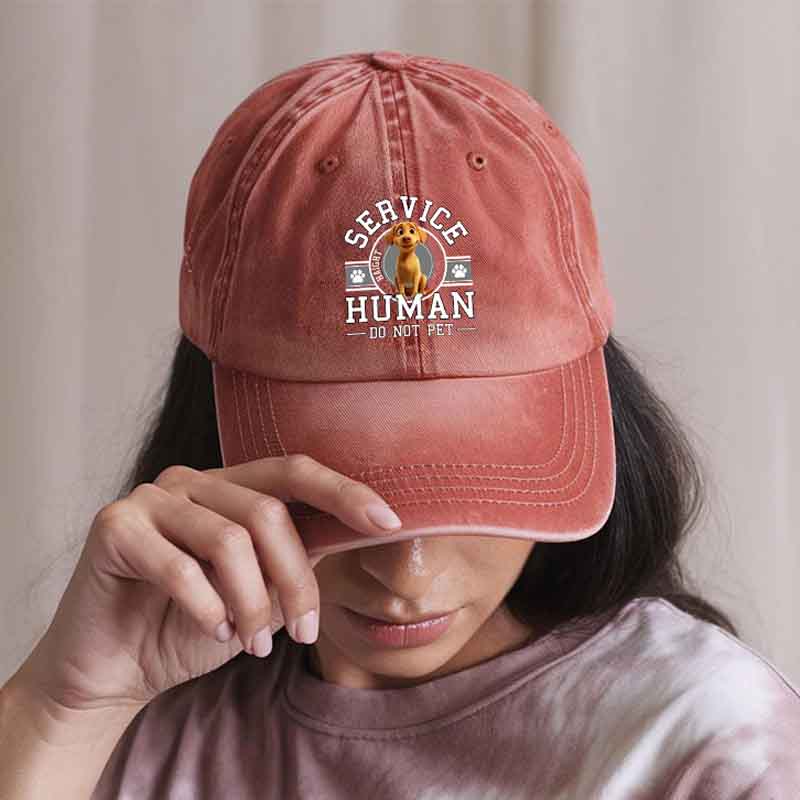Personalized Dog Lover Dog Service Human Cartoon Washed Cap