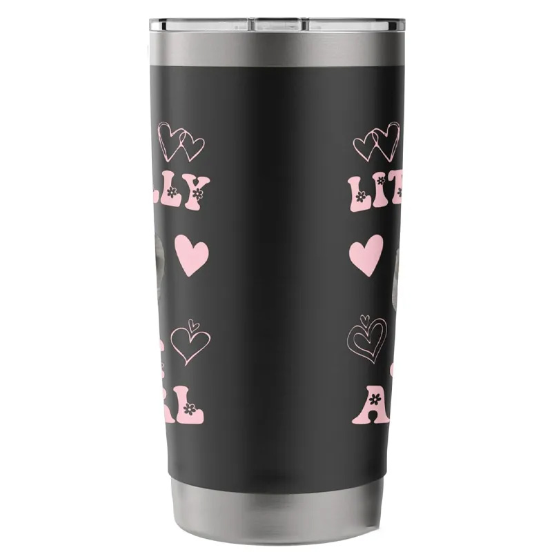 Personalized Girl Fitness Tumbler with Custom Name Funny Im Literally Just a Girl Sad Hamster Meme Stainless Steel Insulated Tumbler for Gym Lovers