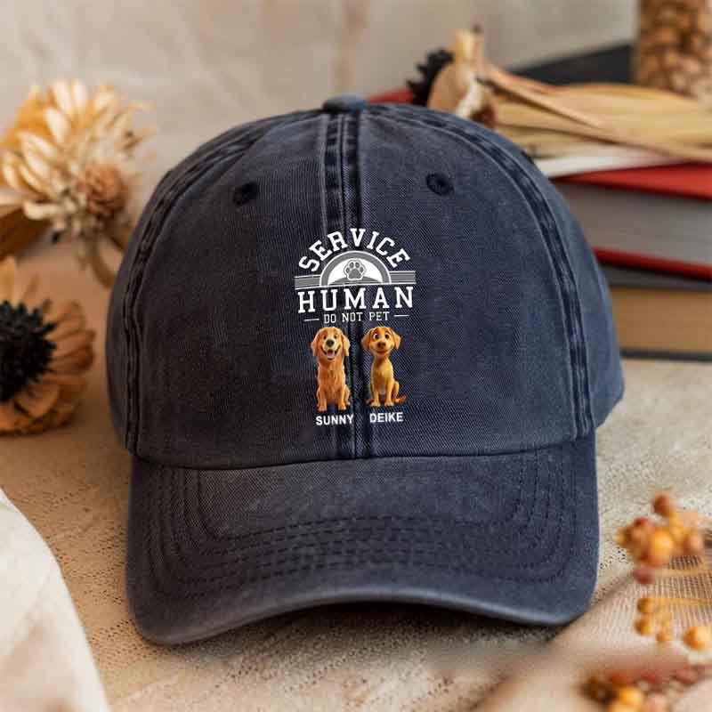 Personalized Dog Lover Service Human Cartoon Washed Cap