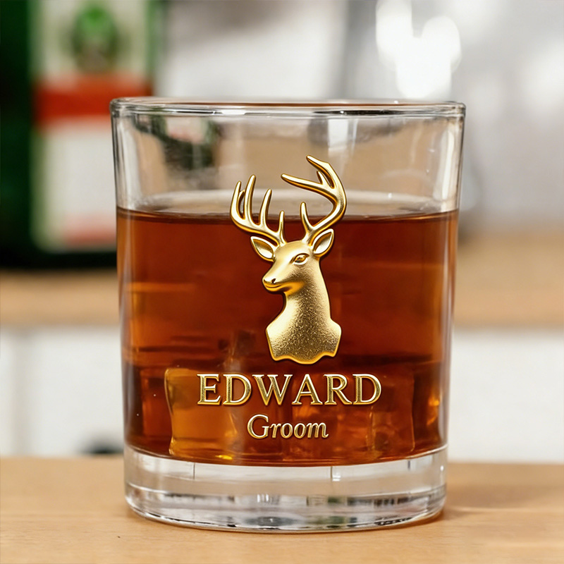 Personalized Men's Whiskey Glasses Groomsman Bachelor Favors Whiskey Glasses Custom Whiskey Cup for Men Groomsmen Proposal Cup