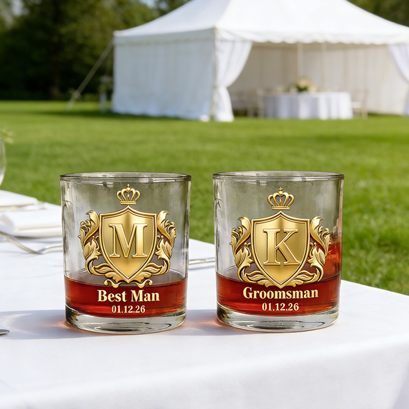 Personalized Monogrammed Men's Whiskey Glasses Groomsman Glasses Cup Bachelor Party Whiskey Glasses Best Man Gift Groom Gift