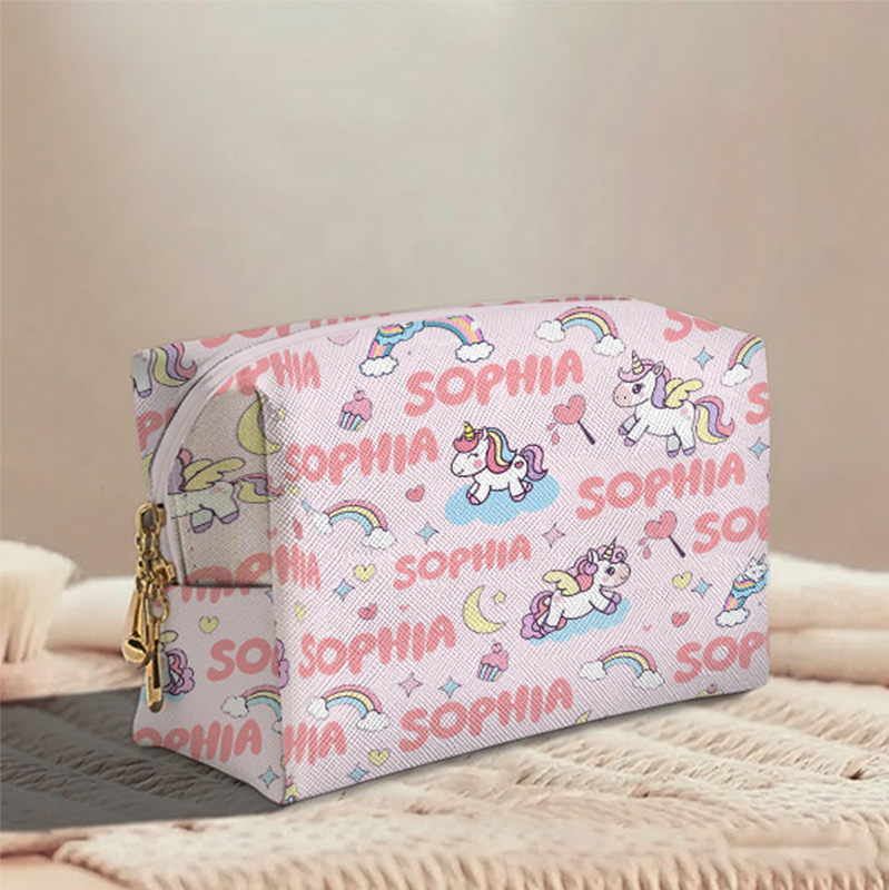 Personalized Fun Printed Dream Pony Custom Name Toiletry Bag for Kids Travel Gifts and Daily Use
