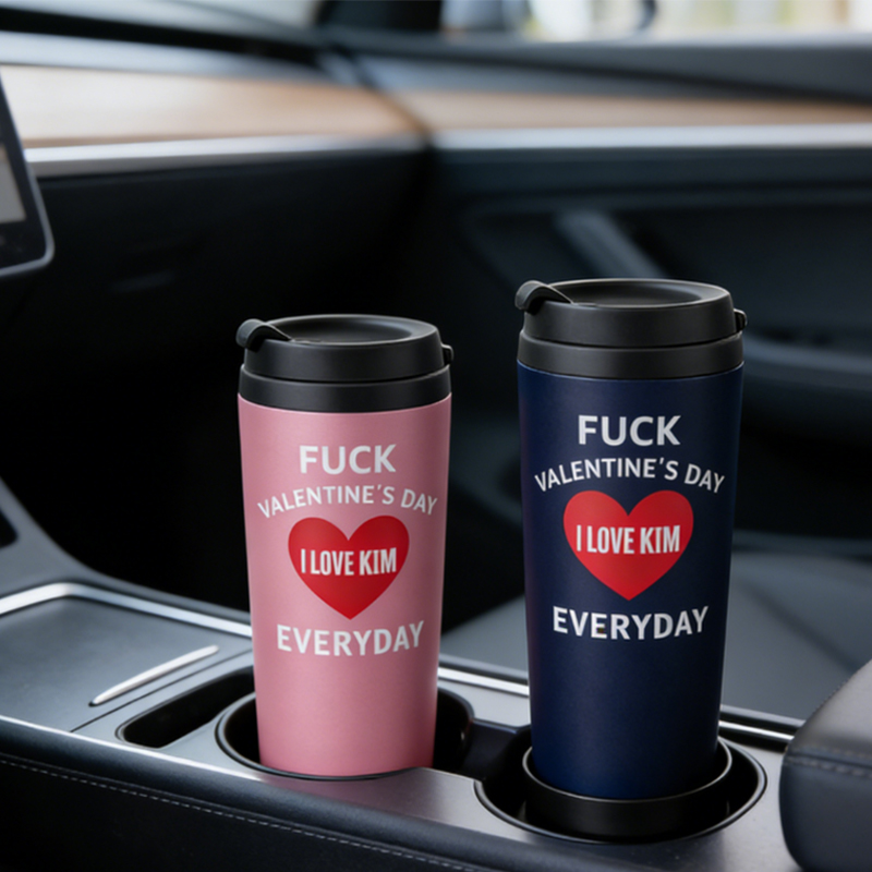 Personalized Couple Tumbler Fuck Valentine’s Day but I Love You Everyday Stainless Steel Engraved Heat Retention Gift for Lovers