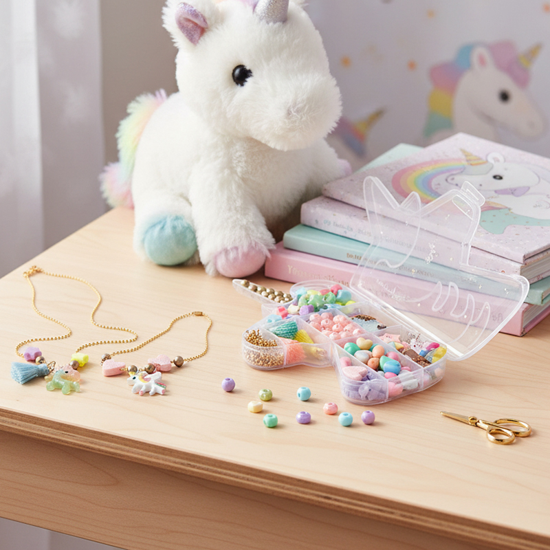 Personalized Unicorn DIY Bead Bracelet Kit Custom Name Jewelry Making Set for Kids Perfect DIY Gift For Kids