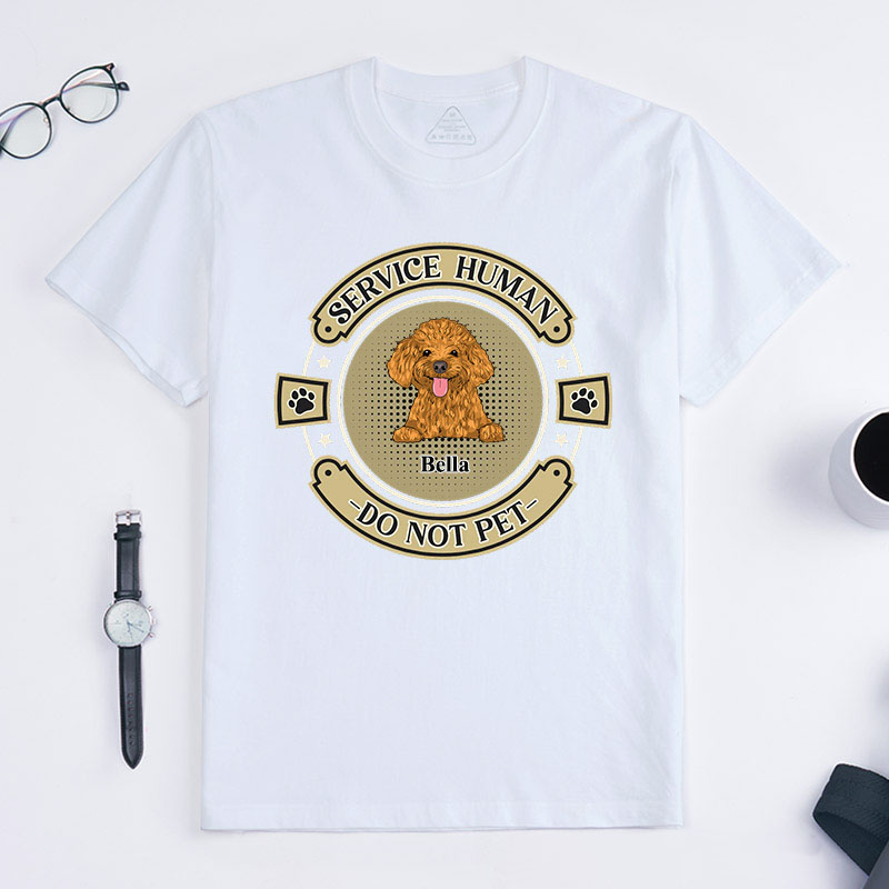 Personalized Dog Lover Retro Service Human do Not Pet T-Shirt