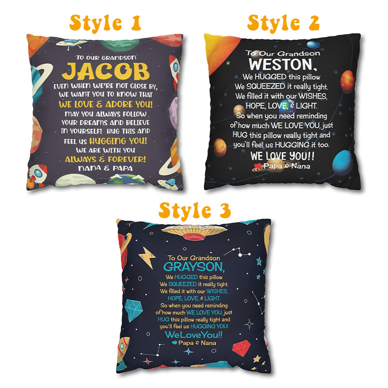 Personalized Space Theme Planets Love Throw Pillow Astronomy Gift for Child Nerd Geek Lover