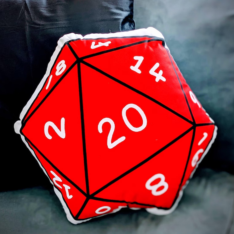 Personalized Dice Pillow Polyhedral Dice Cushion Geek Home Decor Gaming Dungeon Gamer Gifts for Nerdy Geek Lover