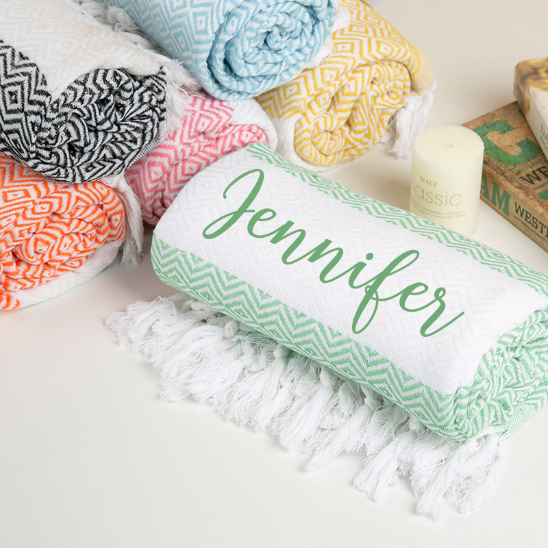 Personalized Beach Gift Towel Bridesmaid  Gifts Idea Custom Name Turkish Towel Wedding Favors Bachelorette Party Gift
