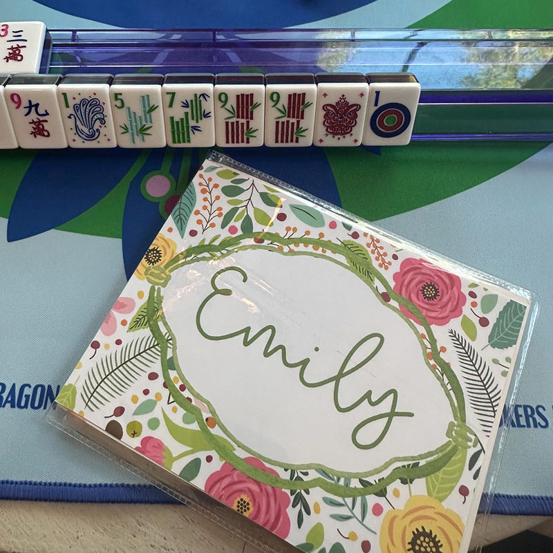 Personalized Mahjong Card Cover and Plastic Sleeve for Large Card National Mahjong League Card Protector Custom Monogram Mahjong Gift