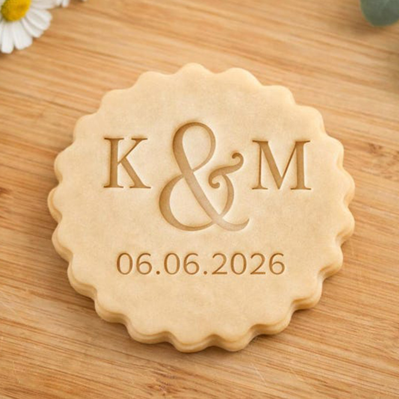 Personalized Wedding Cookie Cutter Custom Initials Wedding Cookie Embosser Personalized Stamp Wedding Cookie Stamp Custom Personalized Fondant Embosser Wedding Cookie Stamp