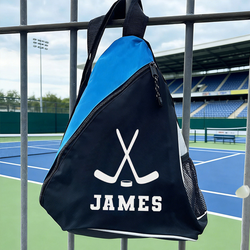 Personalised Kids Sports Bag Custom Mono Strap Rucksack with Football Tennis Icon Padel Crossbody Backpack Unisex PE Kit Bag with Name gift for kids